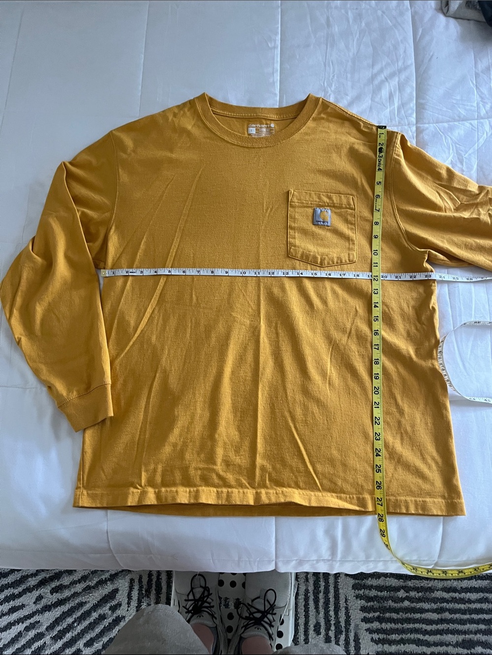 Carhartt Men's Long-Sleeve Pocket Tee in Mustard